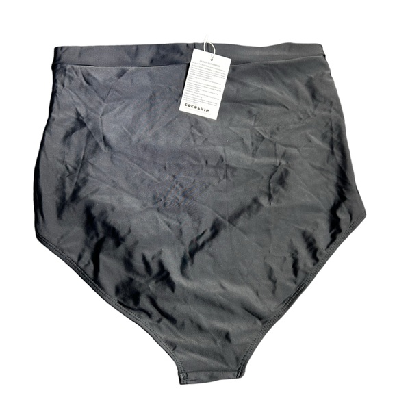 COCOSHIP plus size 3XL black retro vintage high waist swim bikini bottoms NWT - Picture 2 of 4
